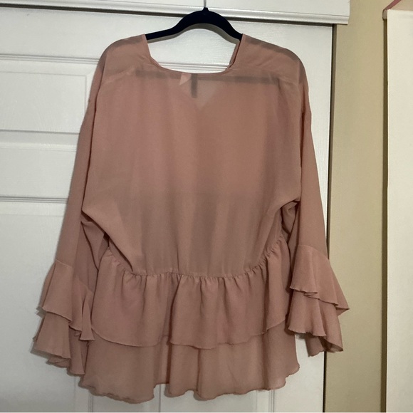 H&M Blush Layered Ruffle Blouse - Picture 2 of 4